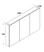 Light Oak Mirror Cabinet 1200*750*130mm - Image 2