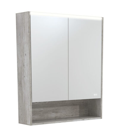750 LED Mirror Cabinet with Display Shelf, Industrial