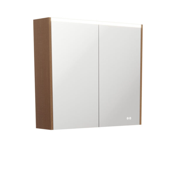 750 LED Mirror Cabinet with Walnut Side Panels