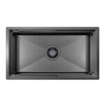 750mm Gun Metal PINIZ Single Bowl Workstation Kitchen Sink - Slide Lip - Nano Coated 1.2mm Thick Stainless Steel - Anti-Scratch | HG-952307-B-1830