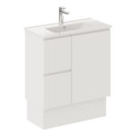SISKA SLIM VANITY ON KICKBOARD 750 LEFT/RIGHT HAND DRAWERS SATIN WHITE