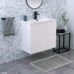 SISKA SLIM WALL HUNG VANITY 900 LEFT/RIGHT HAND DRAWERS SATIN WHITE - Image 2