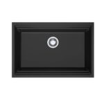 760mm Black Single Bowl Workstation Kitchen Sink with Steps - Granite | HG-935022-B-2651