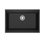 760mm Black Single Bowl Workstation Kitchen Sink with Steps - Granite | HG-935022-B-2651