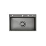 770mm Gun Metal PINIZ Single Bowl Workstation Kitchen Sink - Slide Lip - Nano Coated Embossed Stainless Steel - Anti-Scratch | HG-952330-2469