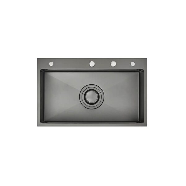 770mm Gun Metal PINIZ Single Bowl Workstation Kitchen Sink - Slide Lip - Nano Coated Embossed Stainless Steel - Anti-Scratch | HG-952330-2469