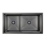 820mm Gun Metal PINIZ 1 & 1/2 Bowl Workstation Kitchen Sink - Slide Lip - Nano Coated 1.2mm Thick Stainless Steel - Anti-Scratch | HG-953447-B-1832