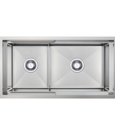 820mm Stainless Steel PINIZ 1 & 1/2 Bowl Workstation Kitchen Sink - Slide Lip - Nano Coated 1.2mm Thick Stainless Steel - Anti-Scratch | HG-953447-1831