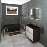 Kaya Single Towel Rail, 900mm, Gun Metal - Image 2