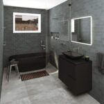 Sansa Single Towel Rail, 900mm, Gun Metal - Image 2