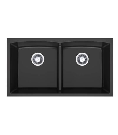 840mm Black Double Bowl Kitchen Sink - Granite | HG-935021-B-2655