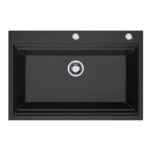 840mm Black Single Bowl Workstation Kitchen Sink with Steps - Granite | HG-935023-B-2653