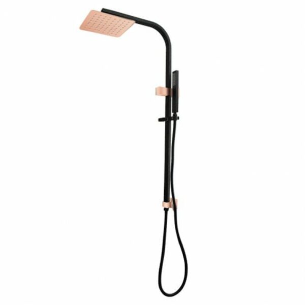 8''inch Square Black & Rose Gold Shower Station Top Water Inlet | OXRG2130.SH