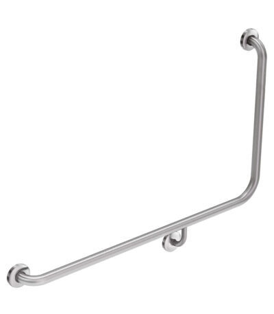 90° Accessible Care Left-Hand Grab Rail, Stainless Steel