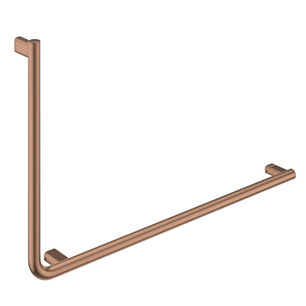 90° Care Slimline Right-Hand Rail, Brushed Copper
