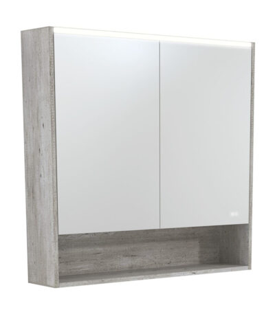 900 LED Mirror Cabinet with Display Shelf, Industrial