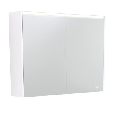 900 LED Mirror Cabinet with Gloss White Side Panels