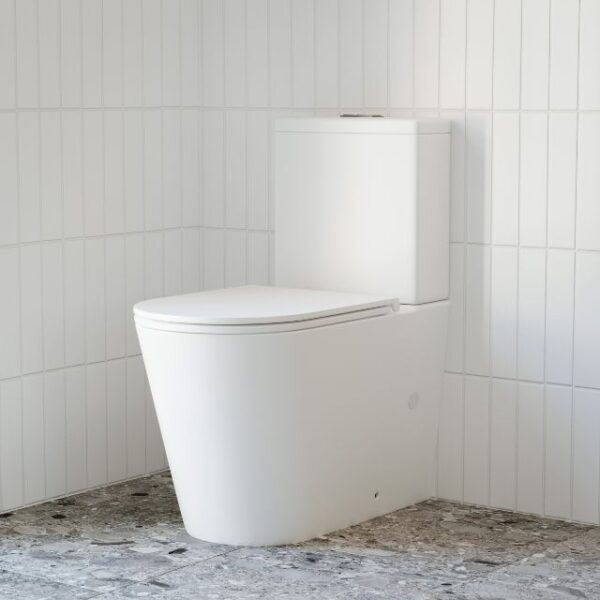 Bao Elegant Raised Height Rimless Back to Wall Toilet Suite - Matte White