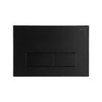 Java Rimless Floor Pan with SQUARE Matte Black Stainless Steel Flush Button - Image 2