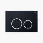 Java Rimless Floor Pan with ROUND Black ABS Flush Button - Image 2