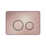 Java Rimless Floor Pan with ROUND Brushed Bronze Stainless Steel Flush Button - Image 3