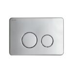 Java Rimless Floor Pan with ROUND Satin Chrome Stainless Steel Flush Button - Image 2