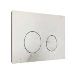 Venus Rimless Floor Pan with ROUND Marble White Porcelain Flush Plate - Image 2