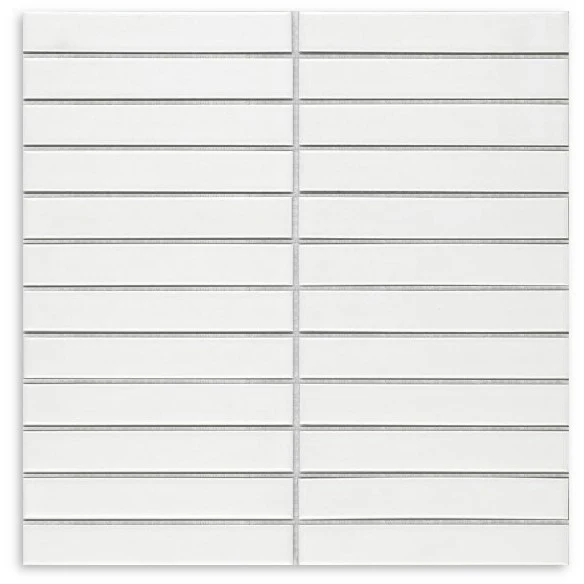 PORCELAIN MOSAIC WHITE GLOSS 22X145MM FLAT