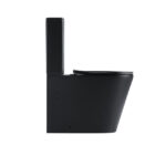Zero Rimless Tornado Flush Floor Pan with SQUARE Matte Black Stainless Steel Flush Plate - Image 3