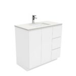 Sarah Crystal Pure Undermount 900 Fingerpull Gloss White Vanity on Kick - Image 5