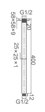 NIXON Round Ceiling Dropper 400mmGun Metal Finish - Image 2