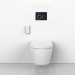 Novus Wall Hung Smart Toilet With ABS Plastic Round Black Flush Plate - Image 2