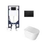 Novus Wall Hung Smart Toilet With ABS Square Black Flush Plate