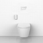 Novus Wall Hung Smart Toilet With ABS Square Chrome Flush Plate - Image 2