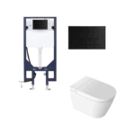 Novus Wall Hung Smart Toilet With Square Matte Black Stainless Steel Flush Plate - Image 6