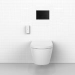 Novus Wall Hung Smart Toilet With Square Matte Black Stainless Steel Flush Plate - Image 2