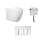 Venus Rimless Floor Pan with SQUARE Chrome ABS flush Plate
