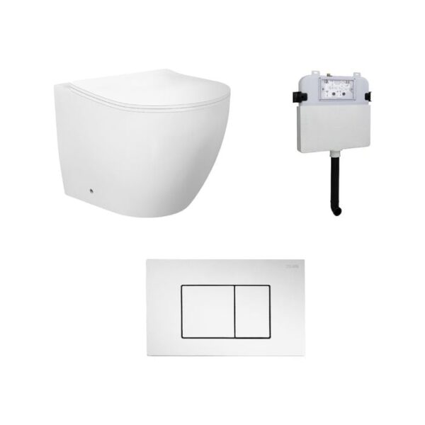 Venus Rimless Floor Pan with SQUARE Chrome ABS flush Plate