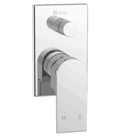ABEY 1SHD-EXT-GM +SHD-INT-SP-GM PARK AVENUE COMPLETE SHOWER/BATH DIVERTER MIXER FOR 70MM WALL CAVITY GARETH ASHTON CHROME & COLOURED - Urban Designs Bathroom and Kitchen