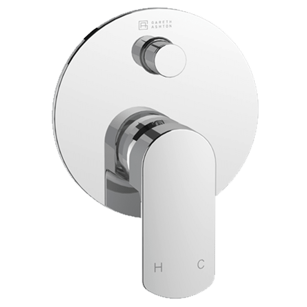 ABEY 2SHD-EXT + SHD-INT-SP MADISON AVENUE COMPLETE SHOWER/BATH DIVERTER MIXER GARETH ASHTON CHROME & BLACK - Urban Designs Bathroom and Kitchen