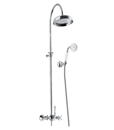 ABEY 800004 PROVINCIAL OVERHEAD SHOWER WITH HAND SHOWER ARMANDO VICARIO CHROME AND COLOURED - Urban Designs Bathroom and Kitchen