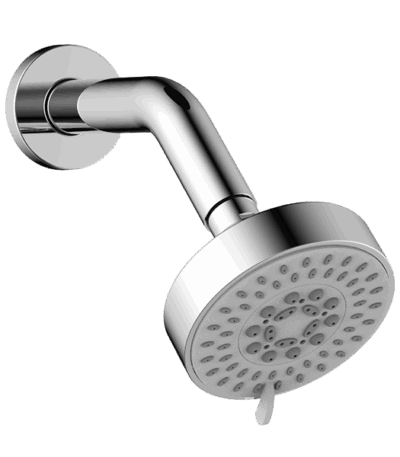 ABEY LAA01 ABS 5 FUNCTION ROUND SHOWER WITH 190MM WALL ARM GARETH ASHTON CHROME - Urban Designs Bathroom and Kitchen
