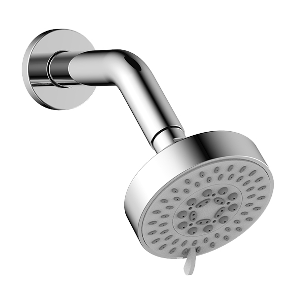 ABEY LAA01 ABS 5 FUNCTION ROUND SHOWER WITH 190MM WALL ARM GARETH ASHTON CHROME - Urban Designs Bathroom and Kitchen