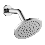 ABEY LAA02 ABS 150MM ROUND SHOWER WITH 190MM WALL ARM GARETH ASHTON CHROME / BLACK - Urban Designs Bathroom and Kitchen