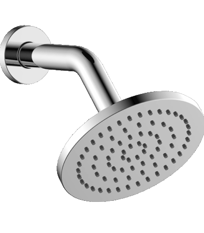 ABEY LAA02 ABS 150MM ROUND SHOWER WITH 190MM WALL ARM GARETH ASHTON CHROME / BLACK - Urban Designs Bathroom and Kitchen