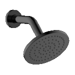 ABEY LAA02 ABS 150MM ROUND SHOWER WITH 190MM WALL ARM GARETH ASHTON CHROME / BLACK - Urban Designs Bathroom and Kitchen