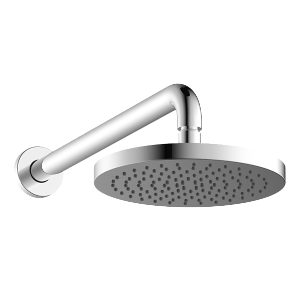 ABEY LAA03 ABS 200MM ROUND SHOWER HEAD WITH 400MM ARM GARETH ASHTON CHROME - Urban Designs Bathroom and Kitchen