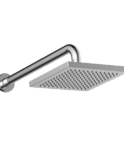 ABEY LAA04 ABS 200MM SQUARE SHOWER HEAD WITH 400MM WALL ARM GARETH ASHTON CHROME - Urban Designs Bathroom and Kitchen