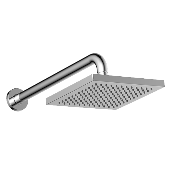 ABEY LAA04 ABS 200MM SQUARE SHOWER HEAD WITH 400MM WALL ARM GARETH ASHTON CHROME - Urban Designs Bathroom and Kitchen