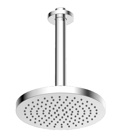 ABEY LDA01 ABS 200MM ROUND SHOWER HEAD WITH 200MM CEILING DROPPER GARETH ASHTON CHROME - Urban Designs Bathroom and Kitchen